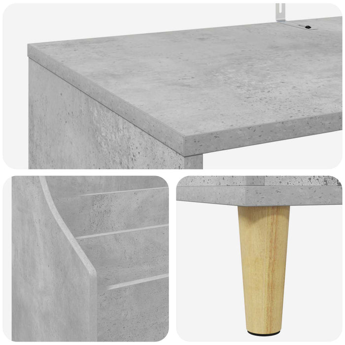Set de Rafturi pentru Media 3 buc. Gri Beton 212 x 46 x 112 cm - WALTI WALTI
