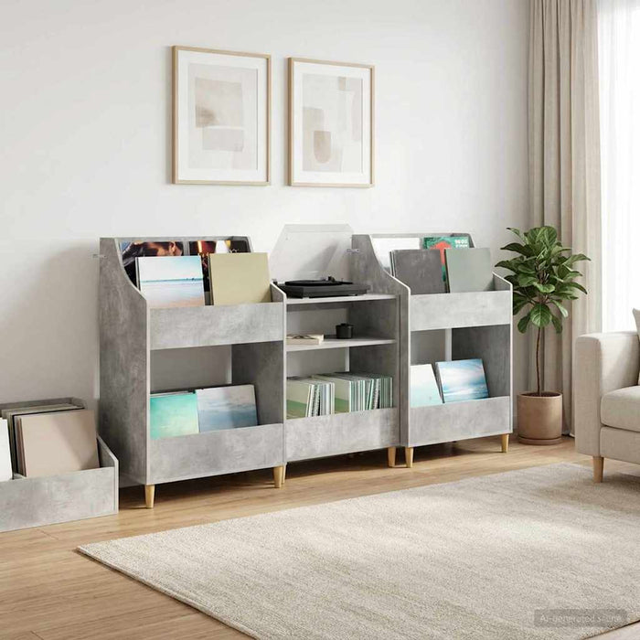 Set de Rafturi pentru Media 3 buc. Gri Beton 212 x 46 x 112 cm - WALTI WALTI