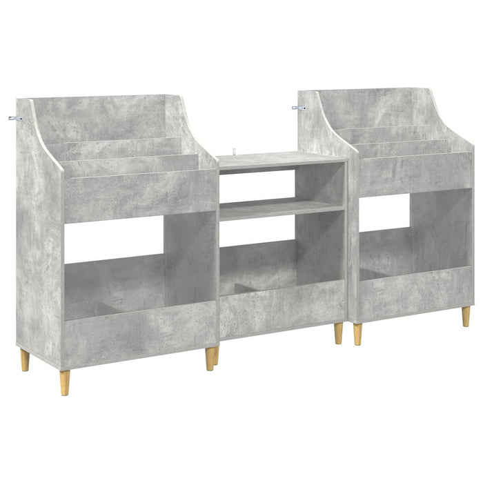 Set de Rafturi pentru Media 3 buc. Gri Beton 212 x 46 x 112 cm - WALTI WALTI