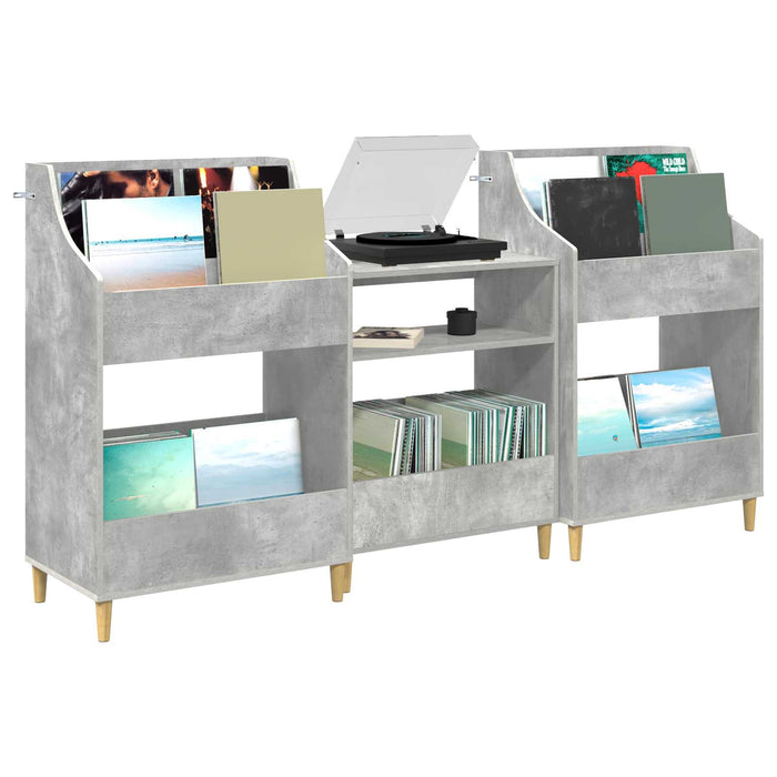 Set de Rafturi pentru Media 3 buc. Gri Beton 212 x 46 x 112 cm - WALTI WALTI