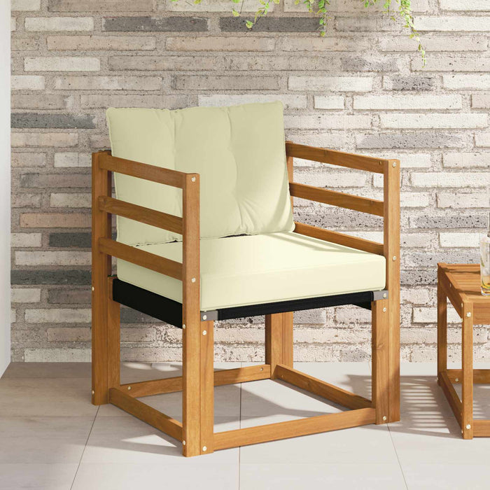 Canapea de exterior Lemn Solid de Acacia Natural și Crem - WALTI WALTI
