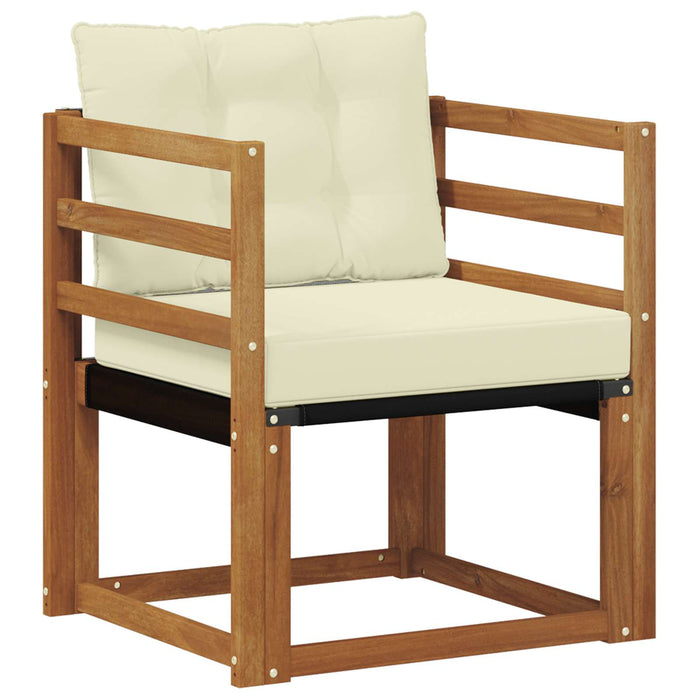 Canapea de exterior Lemn Solid de Acacia Natural și Crem - WALTI WALTI