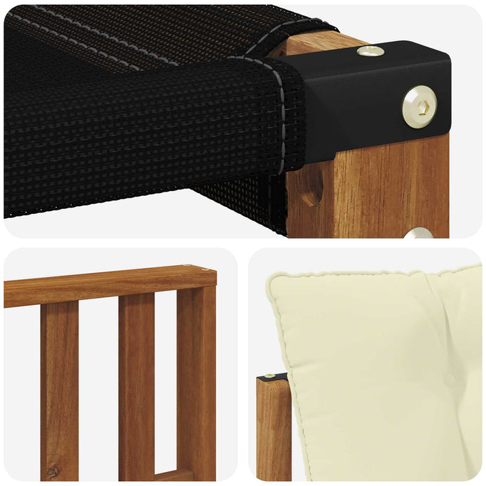 Canapea de exterior Lemn Solid de Acacia Natural și Crem - WALTI WALTI