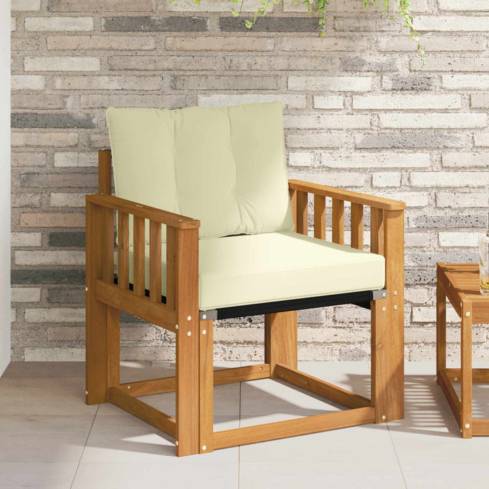 Canapea de exterior Lemn Solid de Acacia Natural și Crem - WALTI WALTI