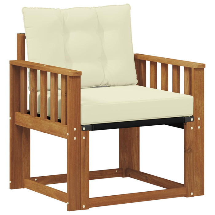 Canapea de exterior Lemn Solid de Acacia Natural și Crem - WALTI WALTI