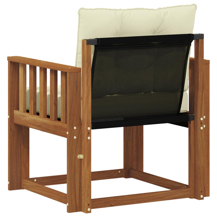 Canapea de exterior Lemn Solid de Acacia Natural și Crem - WALTI WALTI