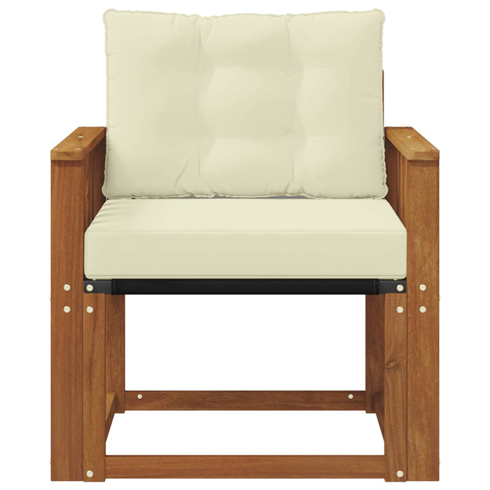Canapea de exterior Lemn Solid de Acacia Natural și Crem - WALTI WALTI