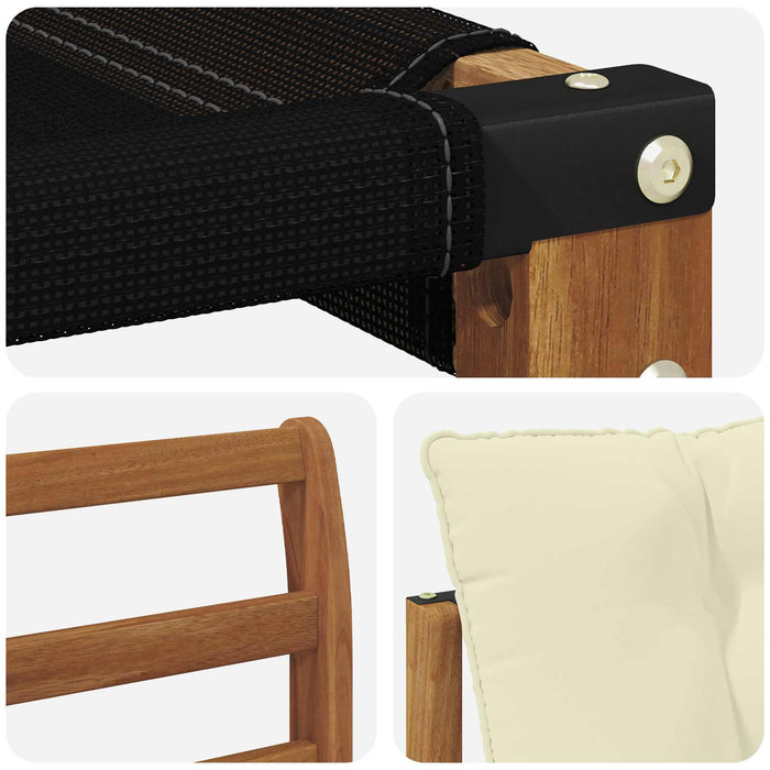 Canapea de exterior Lemn solid de Acacia și Textilene - WALTI WALTI