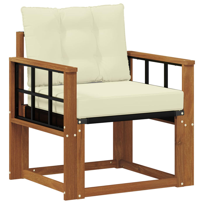 Canapea de exterior Lemn Solid de Acacia Natural și Crem - WALTI WALTI