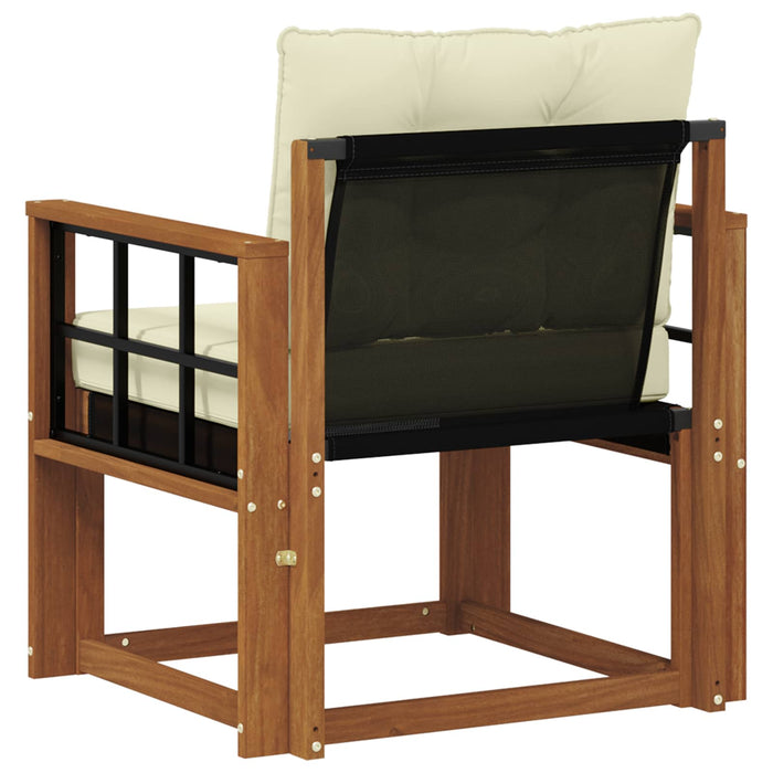 Canapea de exterior Lemn Solid de Acacia Natural și Crem - WALTI WALTI