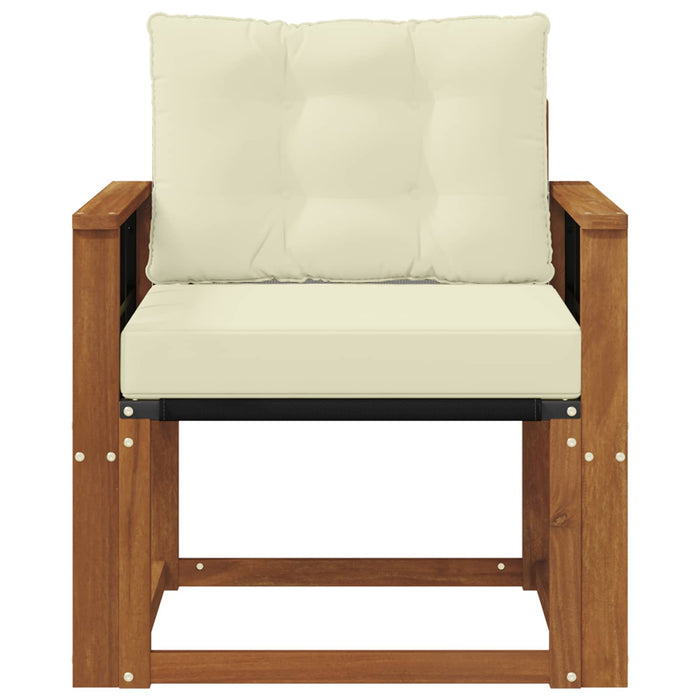Canapea de exterior Lemn Solid de Acacia Natural și Crem - WALTI WALTI