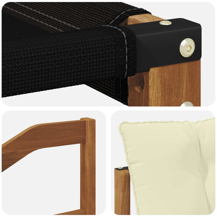 Canapea de exterior Lemn Solid de Acacia Natural și Crem - WALTI WALTI