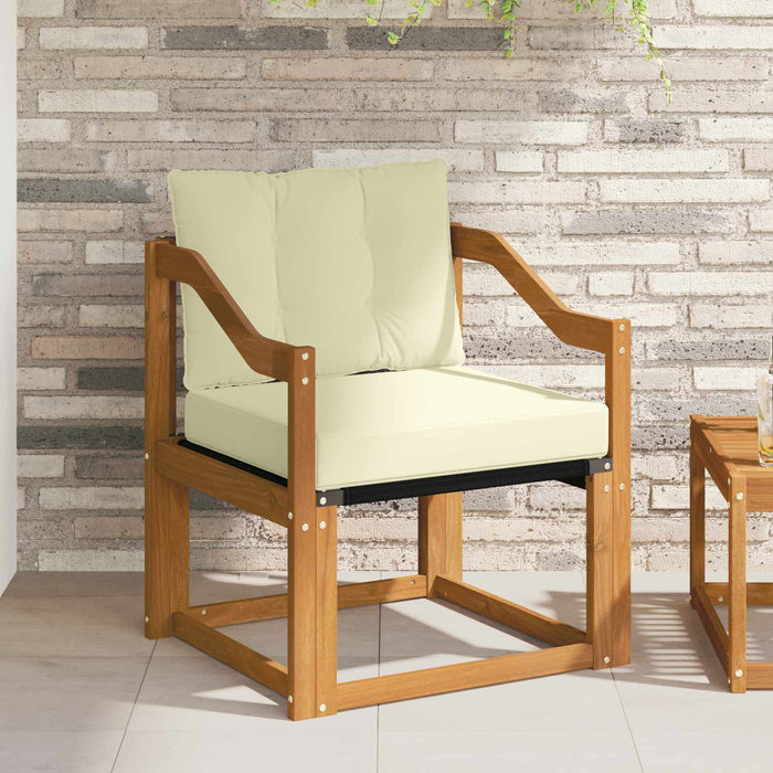 Canapea de exterior Lemn Solid de Acacia Natural și Crem - WALTI WALTI