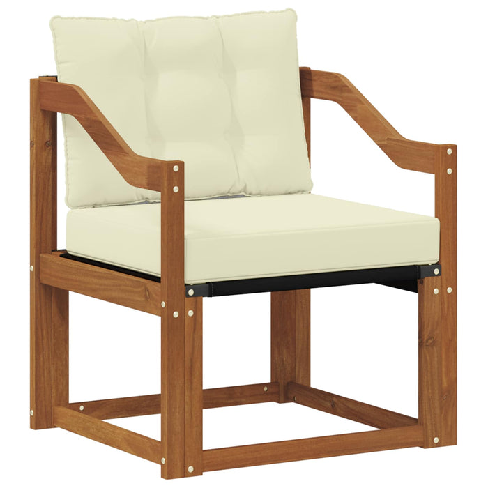 Canapea de exterior Lemn Solid de Acacia Natural și Crem - WALTI WALTI