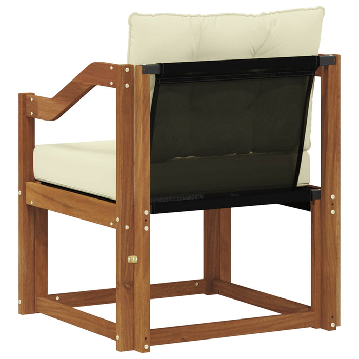 Canapea de exterior Lemn Solid de Acacia Natural și Crem - WALTI WALTI