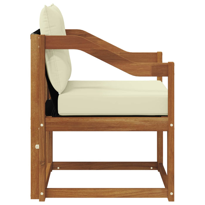 Canapea de exterior Lemn Solid de Acacia Natural și Crem - WALTI WALTI