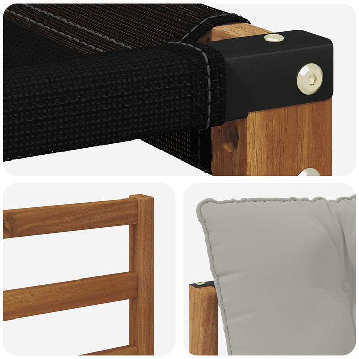 Set de canapele de exterior Lemn solid de Acacia și Textilene - WALTI WALTI