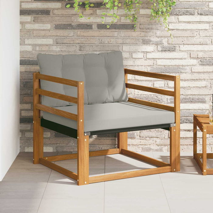 Set de canapele de exterior Lemn solid de Acacia și Textilene - WALTI WALTI