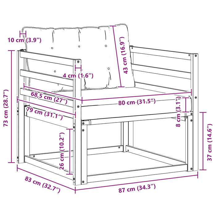 Set de canapele de exterior Lemn solid de Acacia și Textilene - WALTI WALTI