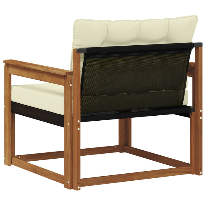 Set de canapele de exterior Lemn solid de Acacia și Textilene - WALTI WALTI