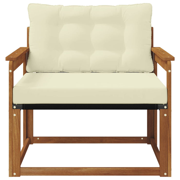 Set de canapele de exterior Lemn solid de Acacia și Textilene - WALTI WALTI