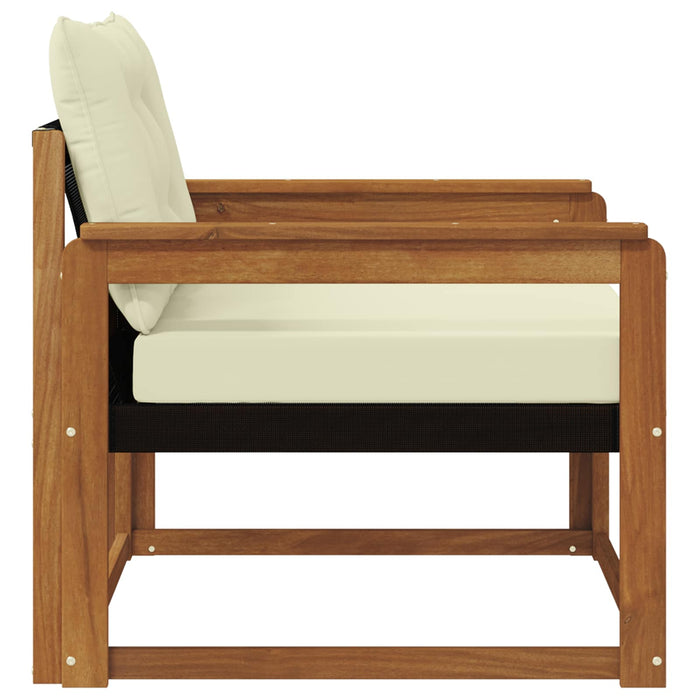 Set de canapele de exterior Lemn solid de Acacia și Textilene - WALTI WALTI