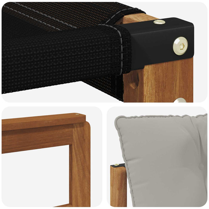 Set de canapele de exterior Lemn solid de Acacia și Textilene - WALTI WALTI