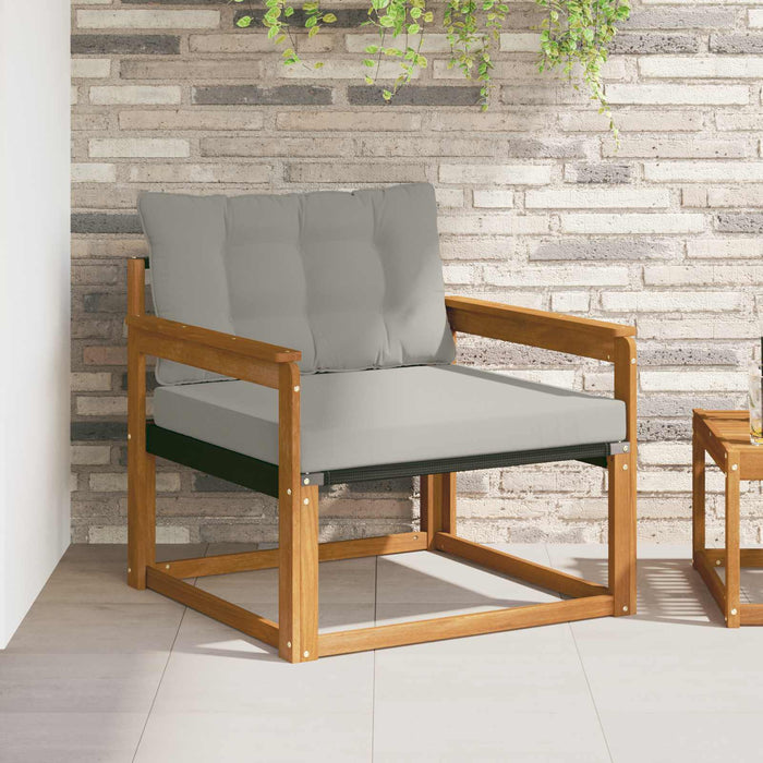 Set de canapele de exterior Lemn solid de Acacia și Textilene - WALTI WALTI