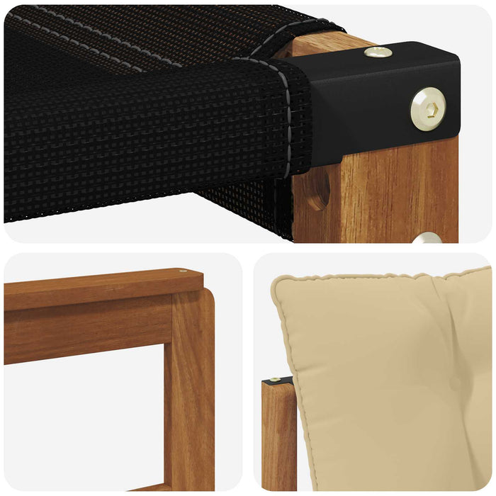 Set de canapele de exterior Lemn solid de Acacia și Textilene - WALTI WALTI