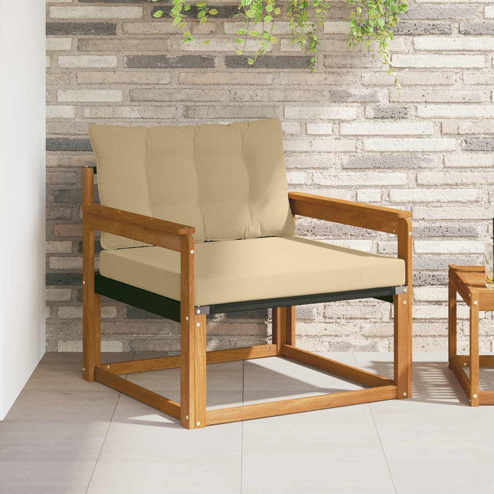 Set de canapele de exterior Lemn solid de Acacia și Textilene - WALTI WALTI