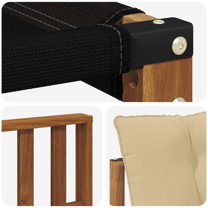 Set de canapele de exterior Lemn solid de Acacia și Textilene - WALTI WALTI