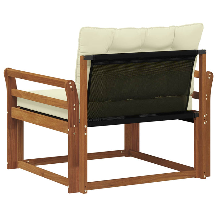 Set de canapele de exterior Lemn solid de Acacia și Textilene - WALTI WALTI