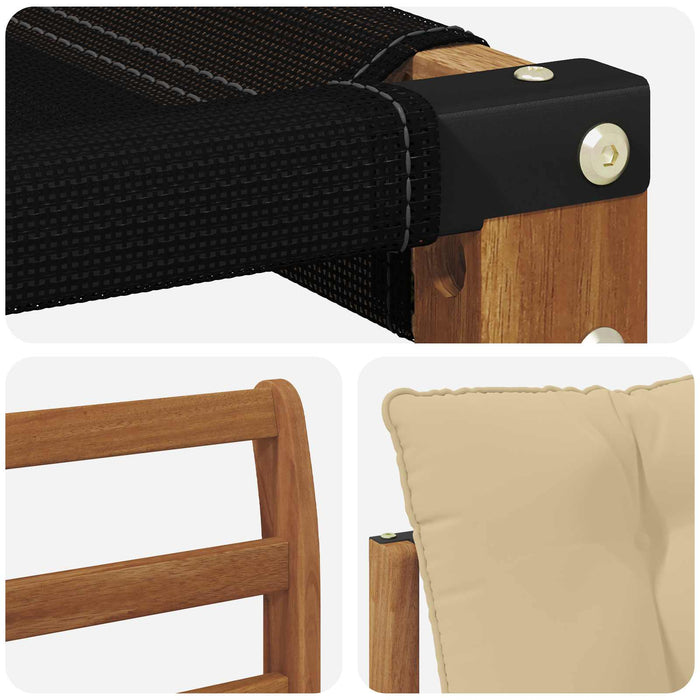 Set de canapele de exterior Lemn solid de Acacia și Textilene - WALTI WALTI