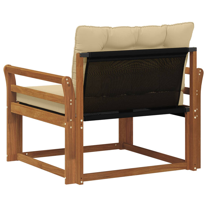Set de canapele de exterior Lemn solid de Acacia și Textilene - WALTI WALTI