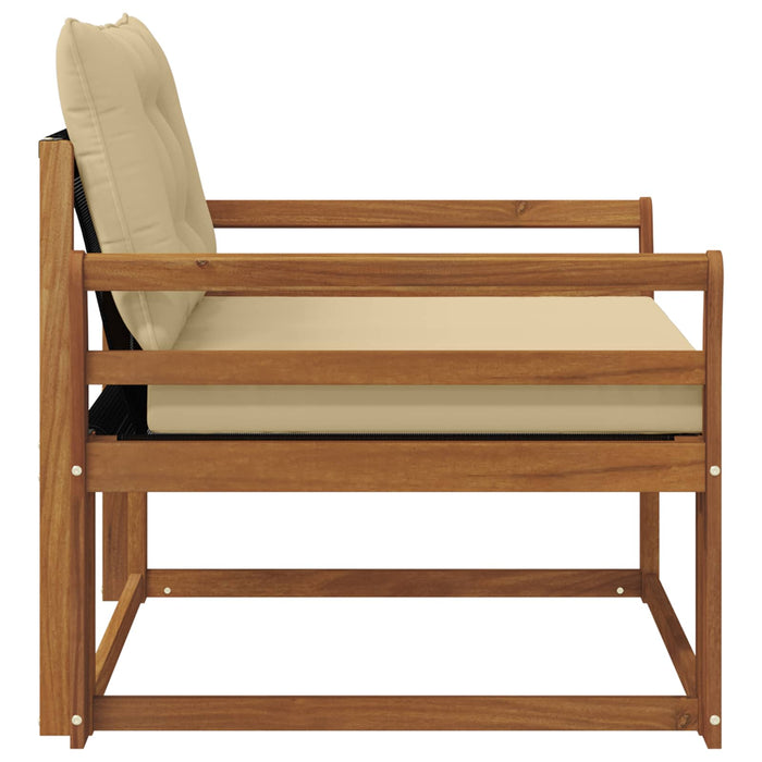 Set de canapele de exterior Lemn solid de Acacia și Textilene - WALTI WALTI