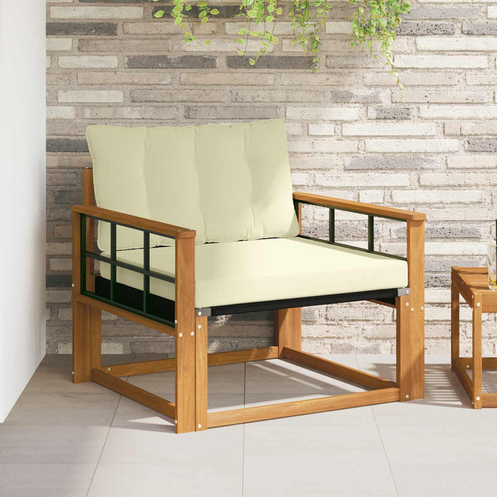 Set de canapele de exterior Lemn solid de Acacia și Textilene - WALTI WALTI