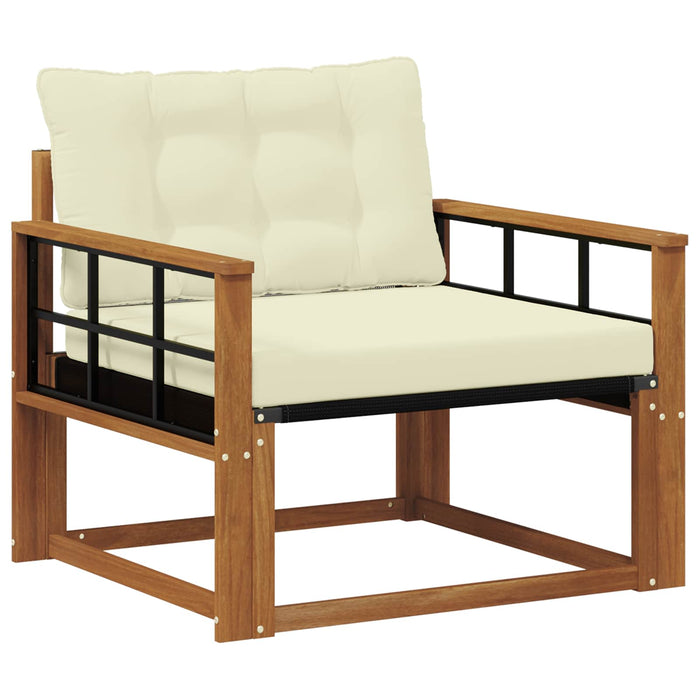 Set de canapele de exterior Lemn solid de Acacia și Textilene - WALTI WALTI