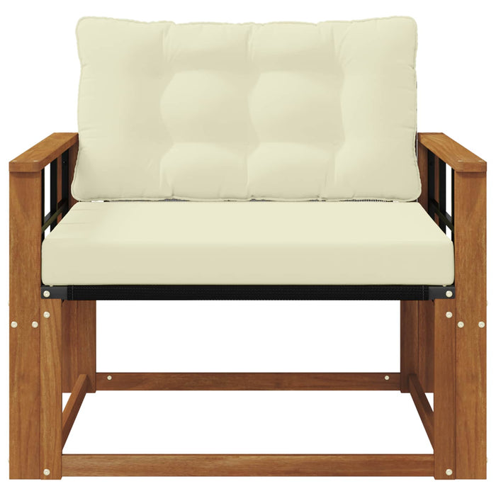 Set de canapele de exterior Lemn solid de Acacia și Textilene - WALTI WALTI