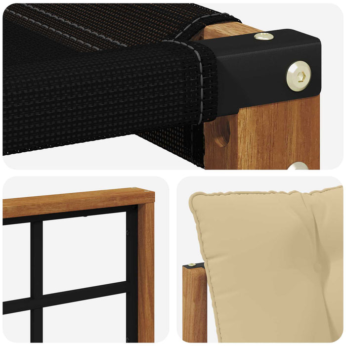 Set de canapele de exterior Lemn solid de Acacia și Textilene - WALTI WALTI