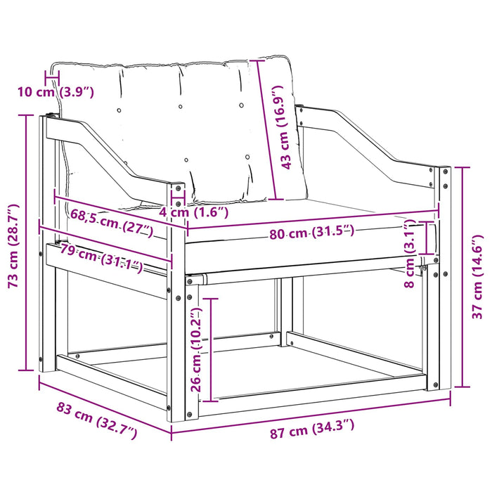 Set de canapele de exterior Lemn solid de Acacia și Textilene - WALTI WALTI