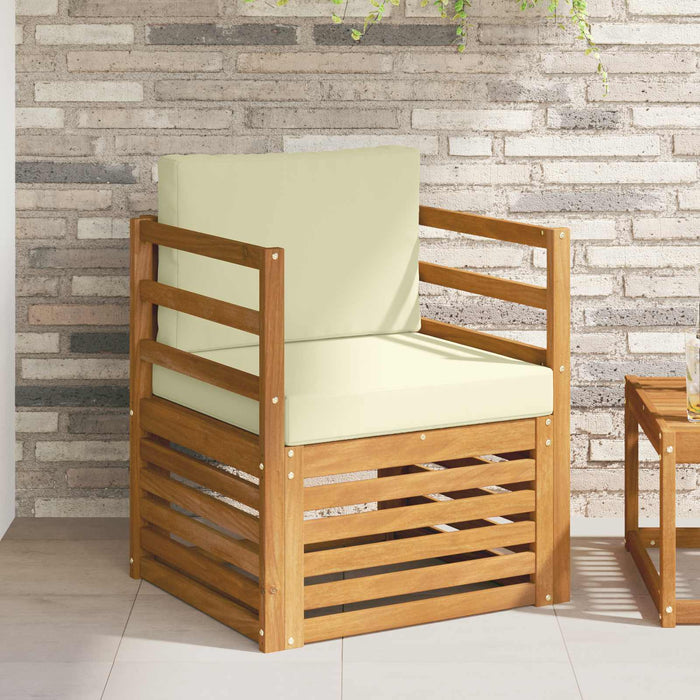 Canapea de exterior Lemn de acacia solid și poliester natural - WALTI WALTI