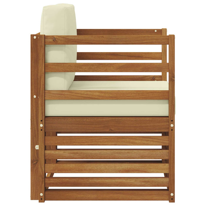 Canapea de exterior Lemn de acacia solid și poliester natural - WALTI WALTI
