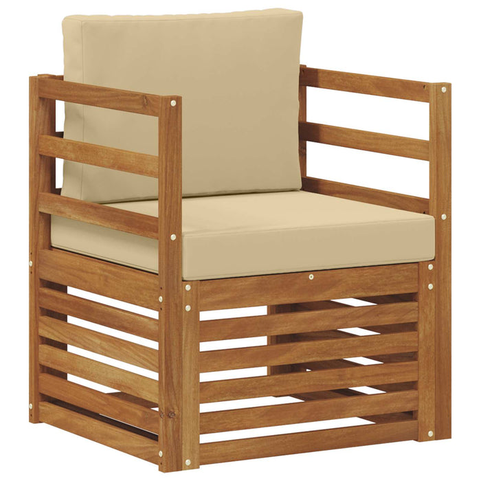 Canapea de exterior Lemn de acacia solid și poliester natural - WALTI WALTI