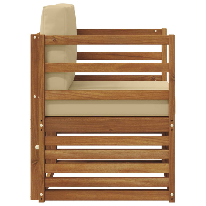 Canapea de exterior Lemn de acacia solid și poliester natural - WALTI WALTI