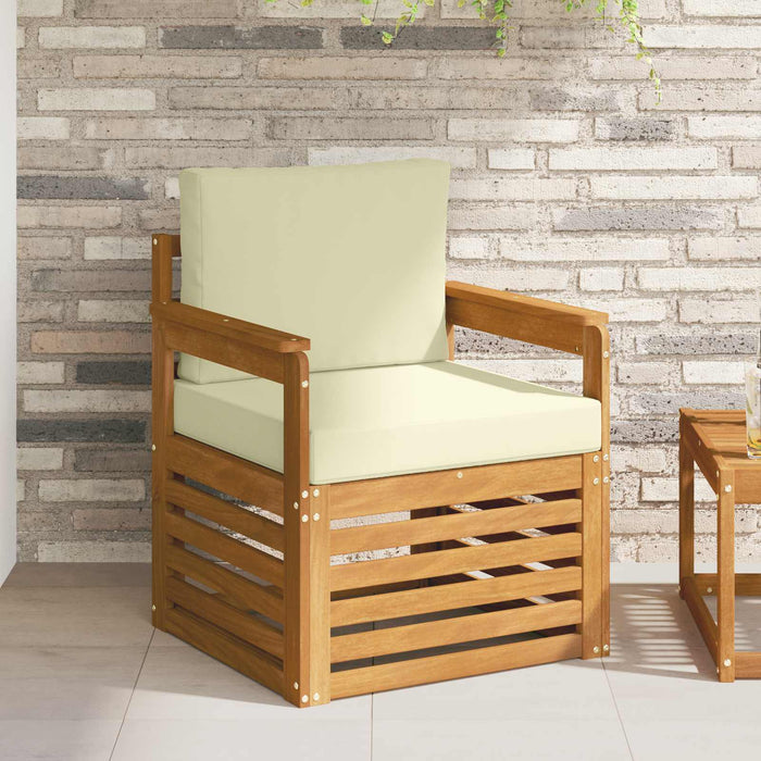 Canapea de exterior Lemn de acacia solid și poliester natural - WALTI WALTI