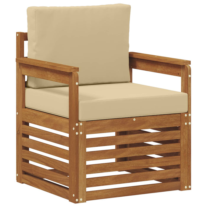 Canapea de exterior Lemn de acacia solid și poliester natural - WALTI WALTI