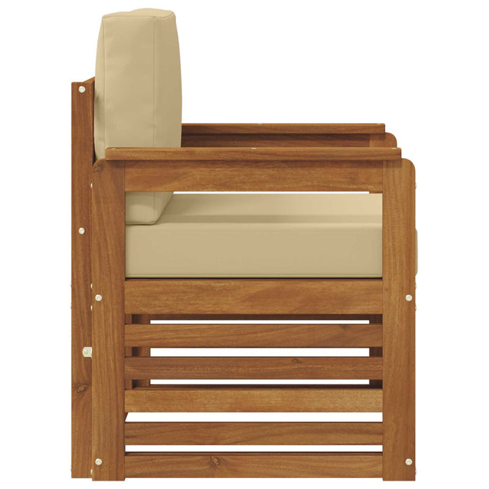 Canapea de exterior Lemn de acacia solid și poliester natural - WALTI WALTI