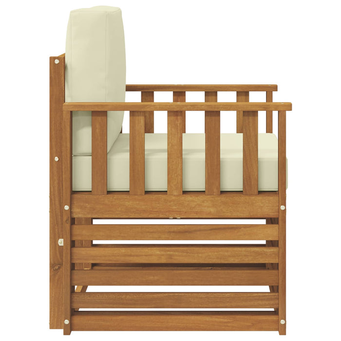 Canapea de exterior Lemn de acacia solid și poliester natural - WALTI WALTI