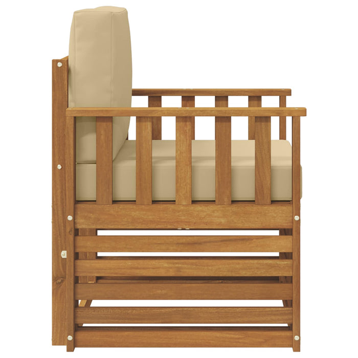 Canapea de exterior Lemn de acacia solid și poliester natural - WALTI WALTI