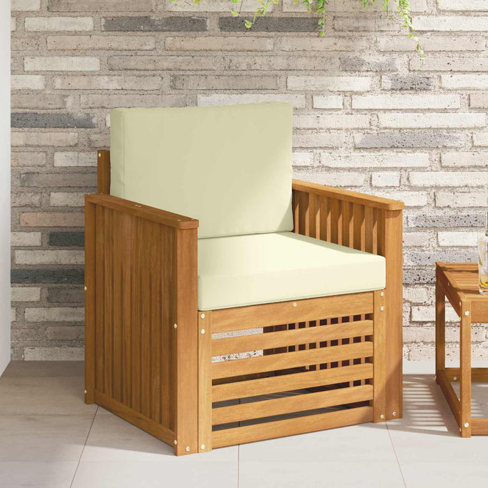 Canapea de exterior Lemn de acacia solid și poliester natural - WALTI WALTI